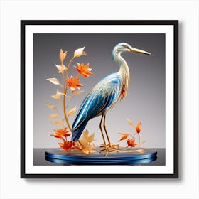 Glass Heron Art Print