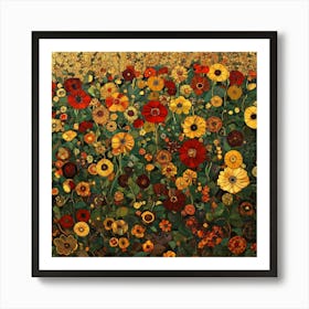 Flowers In The Garden 1 Art Print