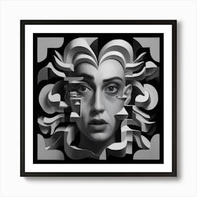 Black and White Abstract Art 43 Art Print