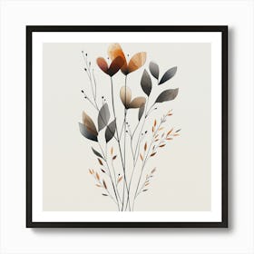 Abstract Flowers Art Print