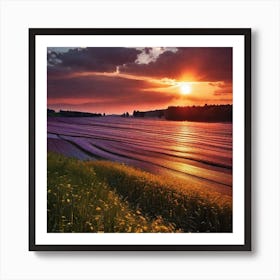 Sunset Over A Field 8 Art Print