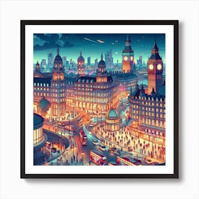 London City At Night Art Print