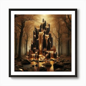 Waterfall In The Forest 49 Art Print