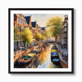 An Enchanting Amsterdam Canal Summer 9 Art Print