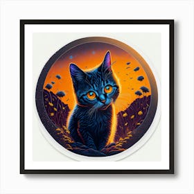 Cat Colored Sky (78) Art Print