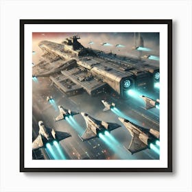 Tempest Class Carrier Fighter Ships Art Print