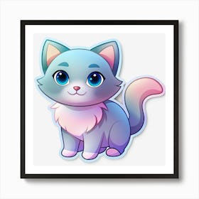 Cute Cat Sticker 8 Art Print