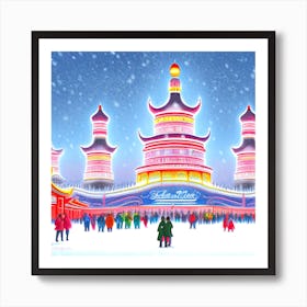 Chinese Winter Wonderland Art Print