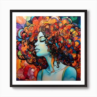 Curly Girl, an art print by Andy Art