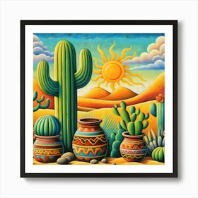 Mexican Cactus Art Print