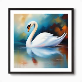 Swan On Water Art Print