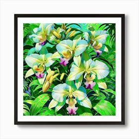 Orchids In The Jungle 5 Art Print