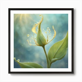 Water Droplets On A Flower 1 Art Print