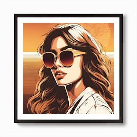 Woman Wearing Sunglasses 4 Art Print