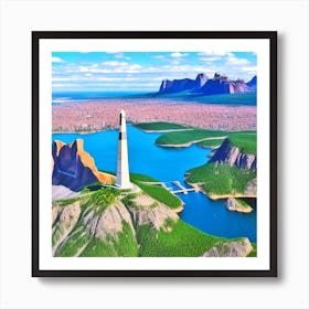 Aerial View Of A City Art Print