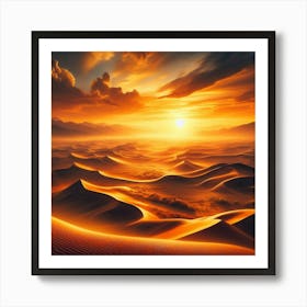 Sunset In The Desert 2 Art Print