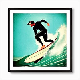 Surfer On A Wave1 Art Print