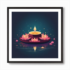 Chirag Vasani Diwali Without Gradient Flat Vector B386487e Ba1c 480a B6a5 A9c680db22c5 Art Print