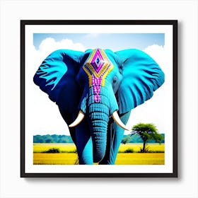 Bluer Elephant Art Print