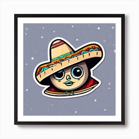 Mexican Sombrero And Pancho Sticker 2d Cute Fantasy Dreamy Vector Illustration 2d Flat Center (59) Art Print