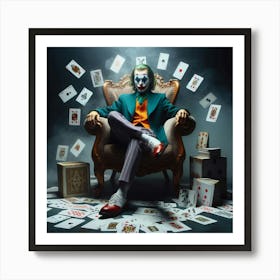 Joker Sitting In Chair Art Print