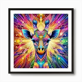 Giraffe / abstract / trippy art Art Print