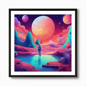 Space Landscape Painting , imagination Art Print