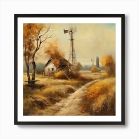 Vintage Oil Painting, Farmhouse Wall Decorations, Vintage Landscape, Printable Wall Art, Vintage Landscape Oil Painting.
21Windmills. Art Print