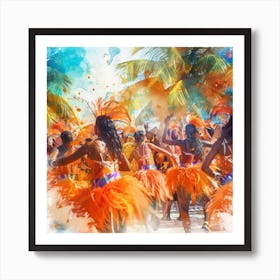 Carnival Dancers 1 Art Print