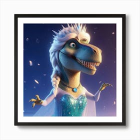 Elsa T-Rex Art Print