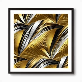 Abstract Gold And Black Pattern Art Print