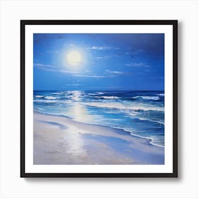 AI Night's Embrace: Oceanic Reverie Art Print