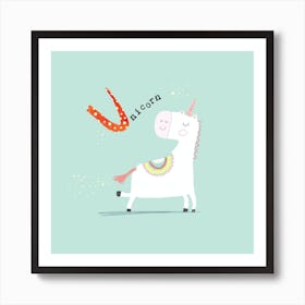 U is for Unicorn Art Print