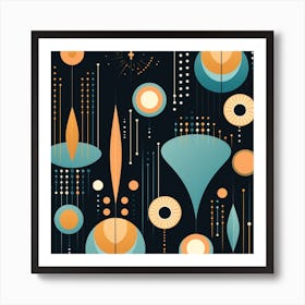 Retro Space Background Art Print