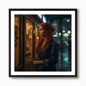 Red Haired Woman 1 Art Print