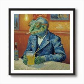 Chameleon Lost in Pub Art Print