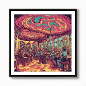 Psychedelic Café 1 Art Print