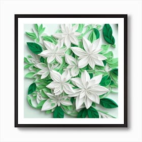 Quilled White Jasmine Paper Artwork Art Print