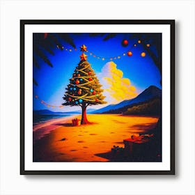 Christmas Tree On The Beach 1 Art Print