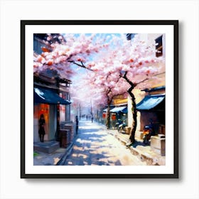 Cherry Blossom Street Art Print