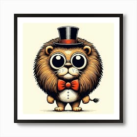 Lion In Top Hat 3 Art Print