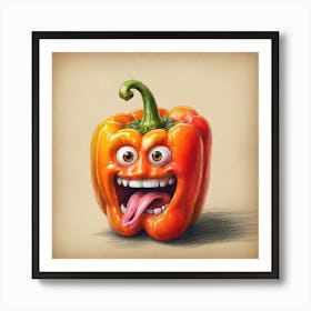 Angry Pepper Art Print