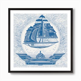 Sailboat In The Sky Art Print