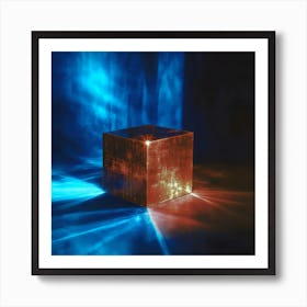 Cube In The Light Art Print