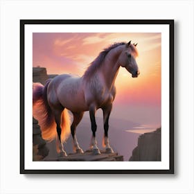 Horse At Sunset 8 Art Print