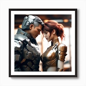 Robot Couple 9 Art Print