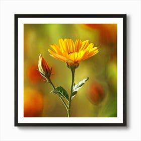 Single Yellow Flower Art Print