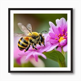 Bee On Flower Art Print