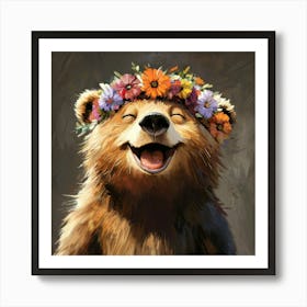 Bear With Flower Crown 3 Poster