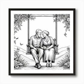 Couple On Swing 1 Art Print